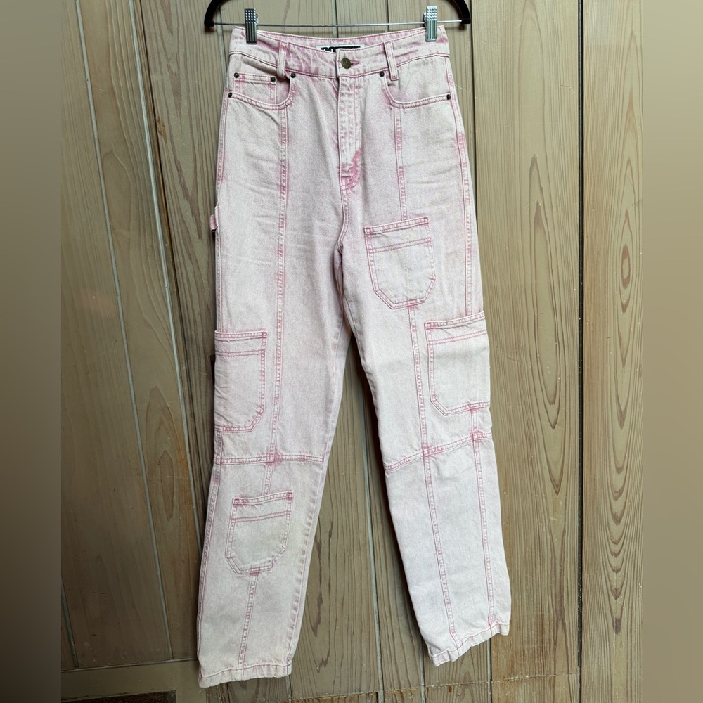 Light Pink Straight-Leg Carpenter Jeans